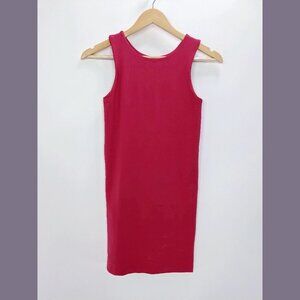 IMRIE Size XS Womens Round Neck Sleeve Less Muscle Tank Mini Dress in Red